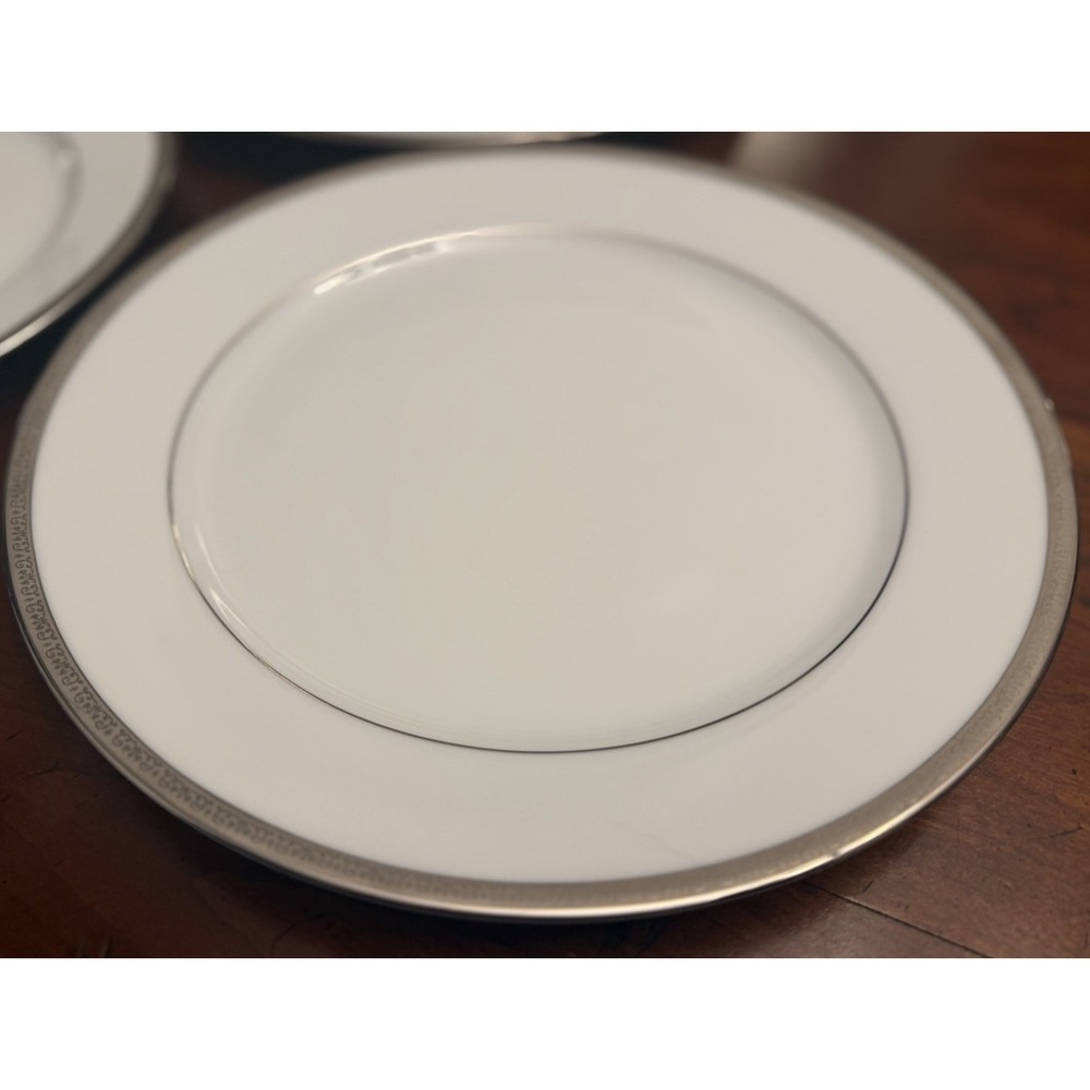 Set of 5 Charter Club Grand Buffet Platinum Porcelain Dinner Plates Vintage